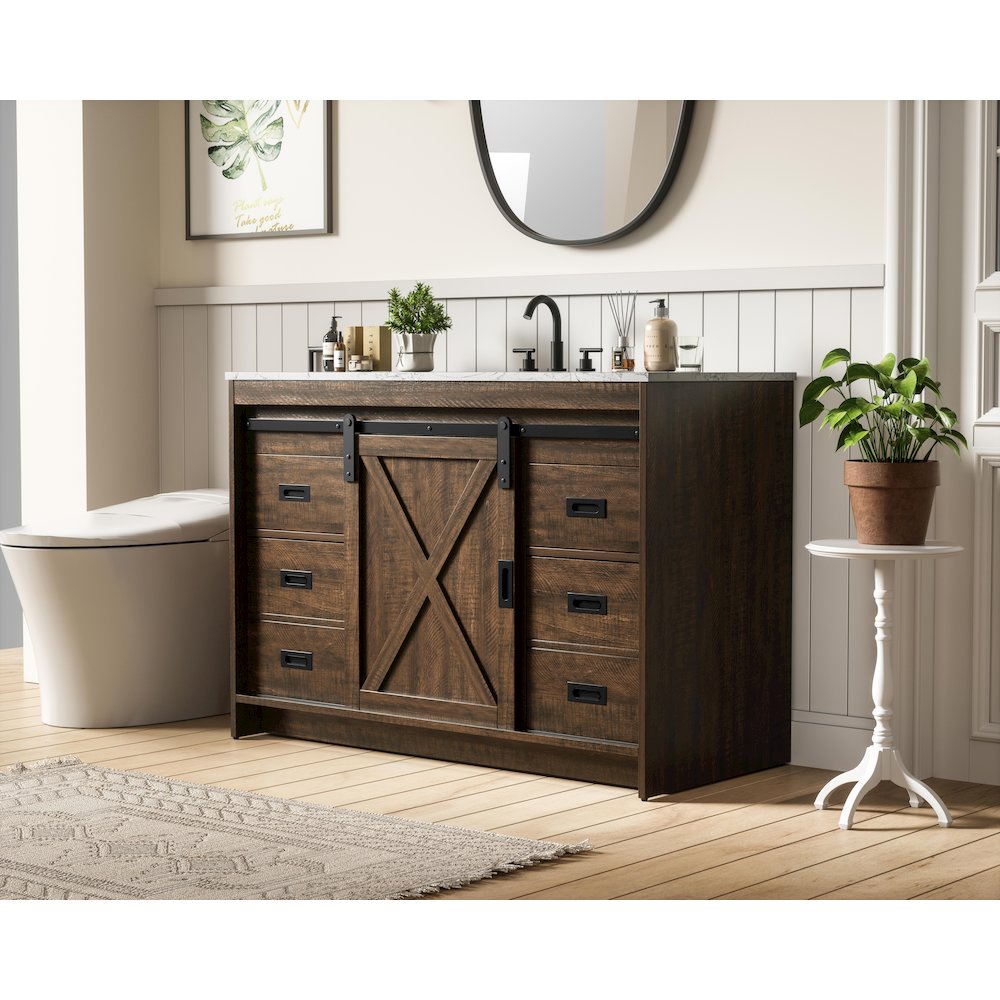 Austin 48 Inch Single Bathroom Vanity In Expresso. Picture 3