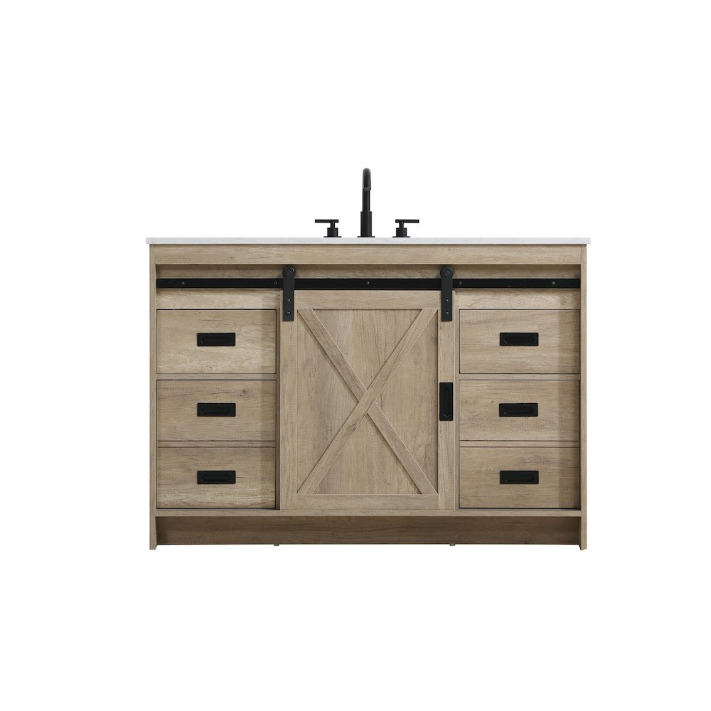 Austin 48 Inch Single Bathroom Vanity In Natural Oak. Picture 1