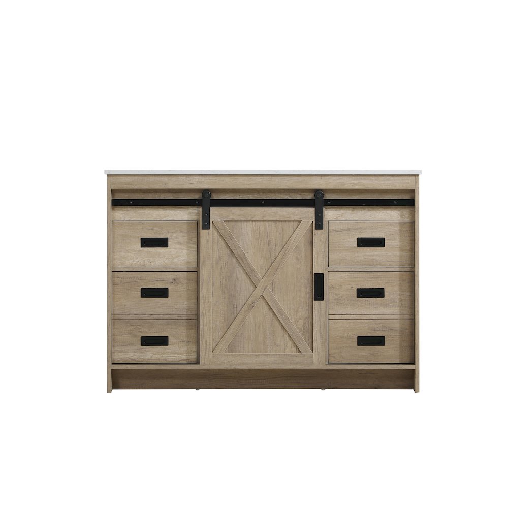 Austin 48 Inch Single Bathroom Vanity In Natural Oak. Picture 5