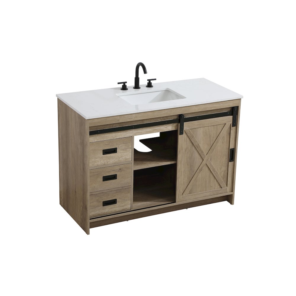 Austin 48 Inch Single Bathroom Vanity In Natural Oak. Picture 8