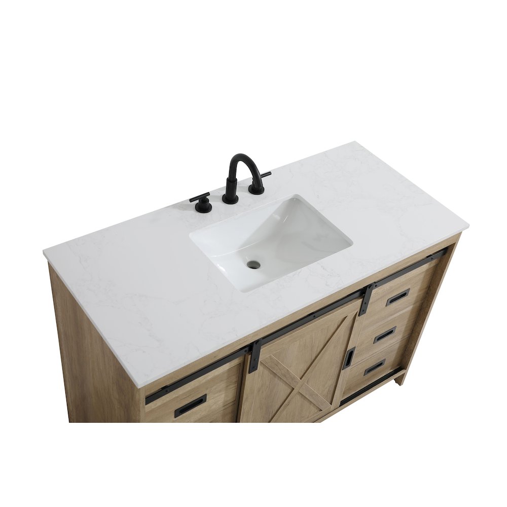 Austin 48 Inch Single Bathroom Vanity In Natural Oak. Picture 9