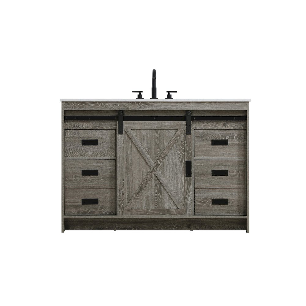 Austin 48 Inch Single Bathroom Vanity In Rustic Grey. Picture 1