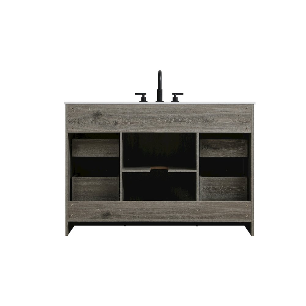 Austin 48 Inch Single Bathroom Vanity In Rustic Grey. Picture 14