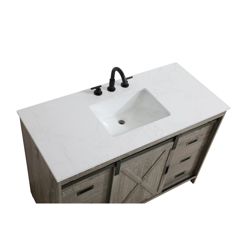 Austin 48 Inch Single Bathroom Vanity In Rustic Grey. Picture 9