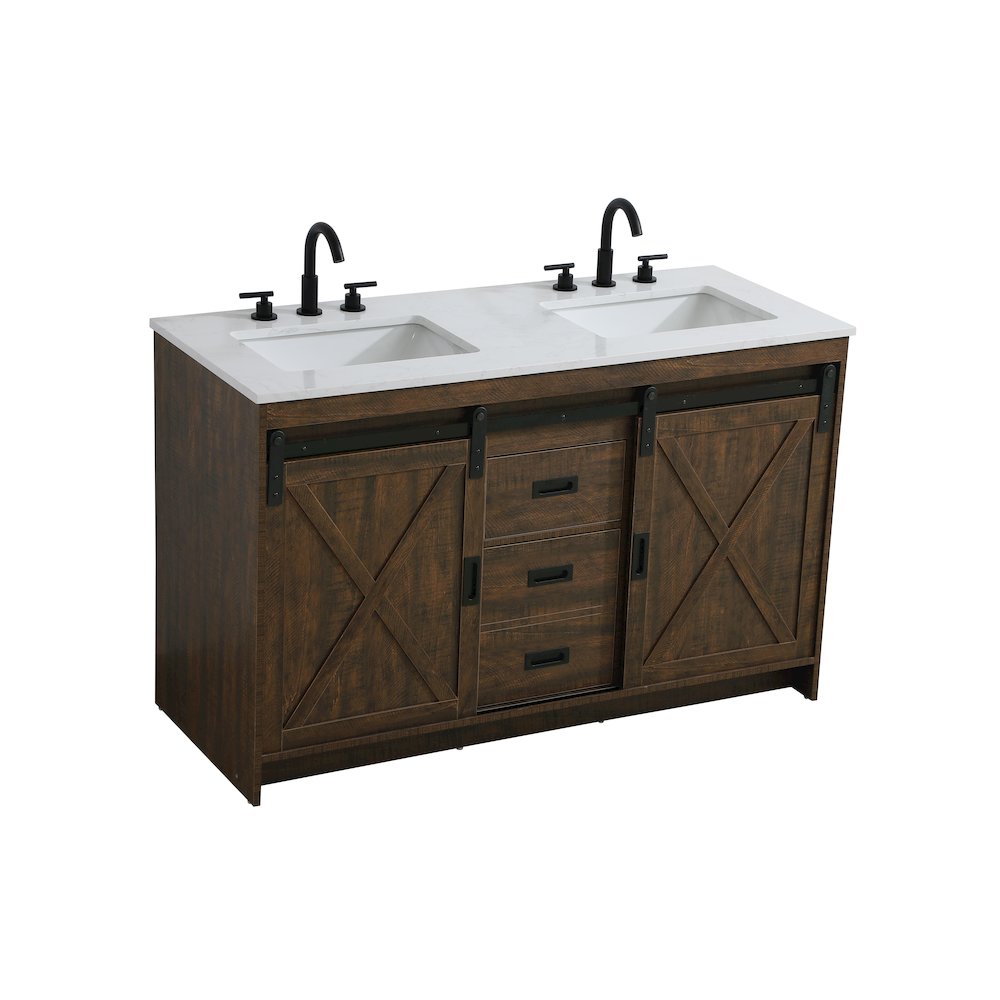 Austin 54 Inch Double Bathroom Vanity In Expresso. Picture 6