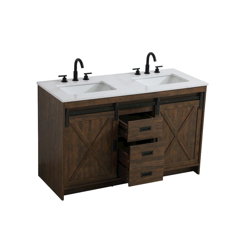 Austin 54 Inch Double Bathroom Vanity In Expresso. Picture 7