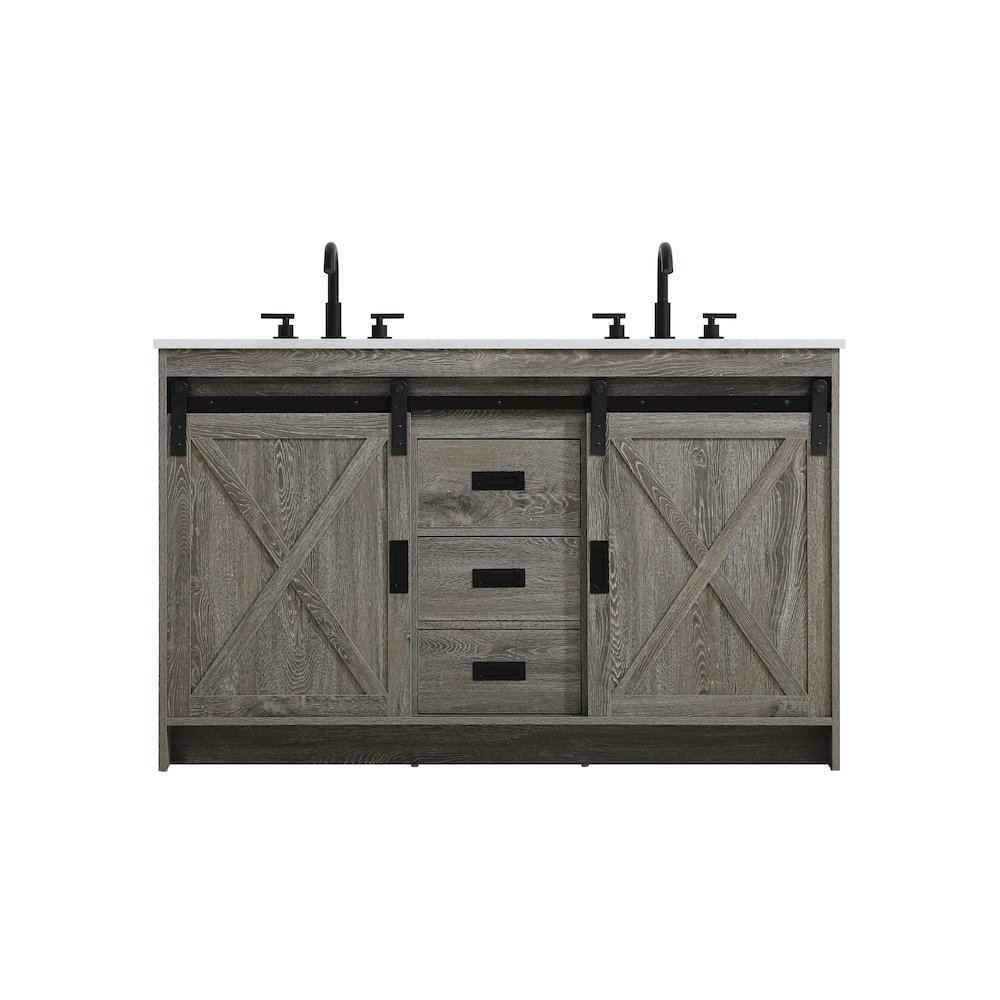 Austin 54 Inch Double Bathroom Vanity In Rustic Grey. Picture 1