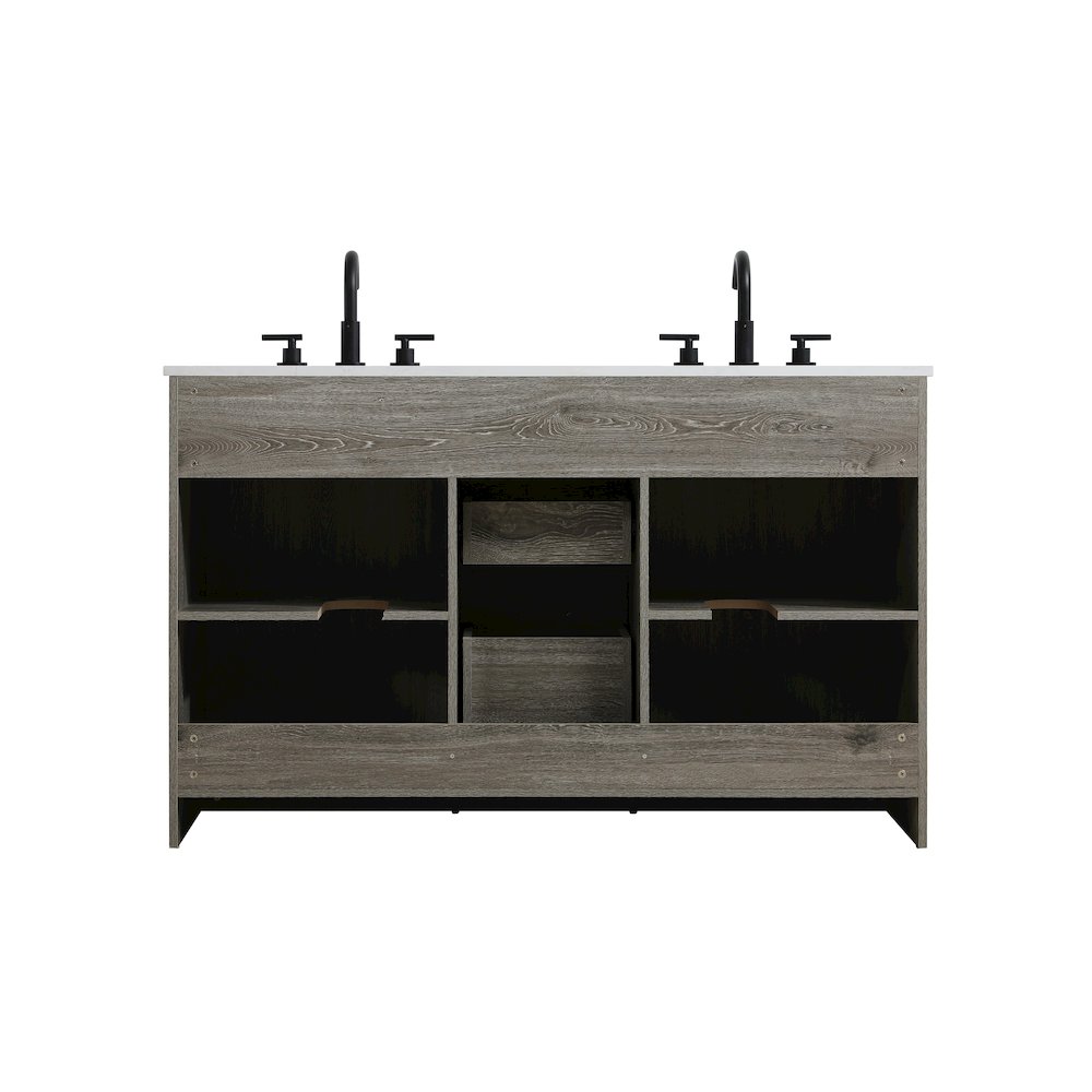 Austin 54 Inch Double Bathroom Vanity In Rustic Grey. Picture 14