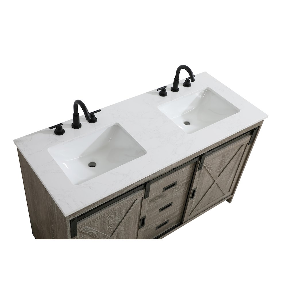 Austin 54 Inch Double Bathroom Vanity In Rustic Grey. Picture 9