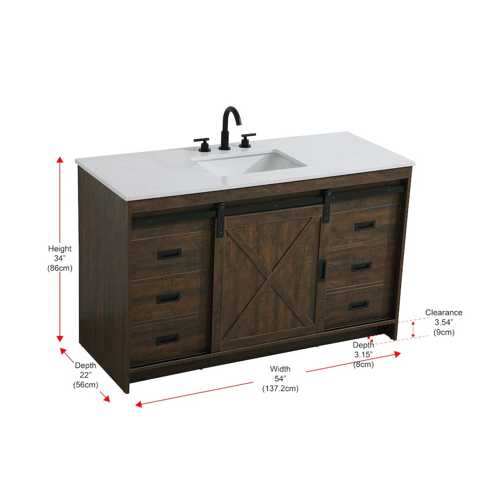 Austin 54 Inch Single Bathroom Vanity In Expresso. Picture 15