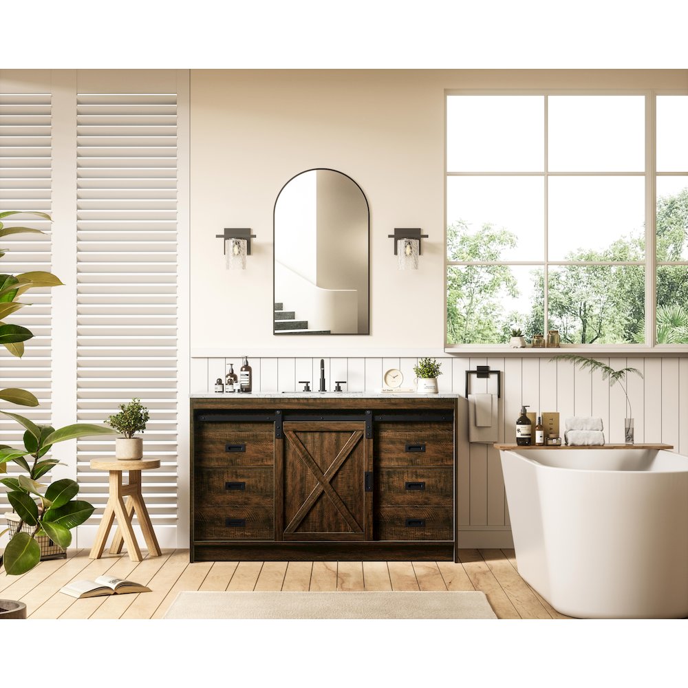 Austin 54 Inch Single Bathroom Vanity In Expresso. Picture 4