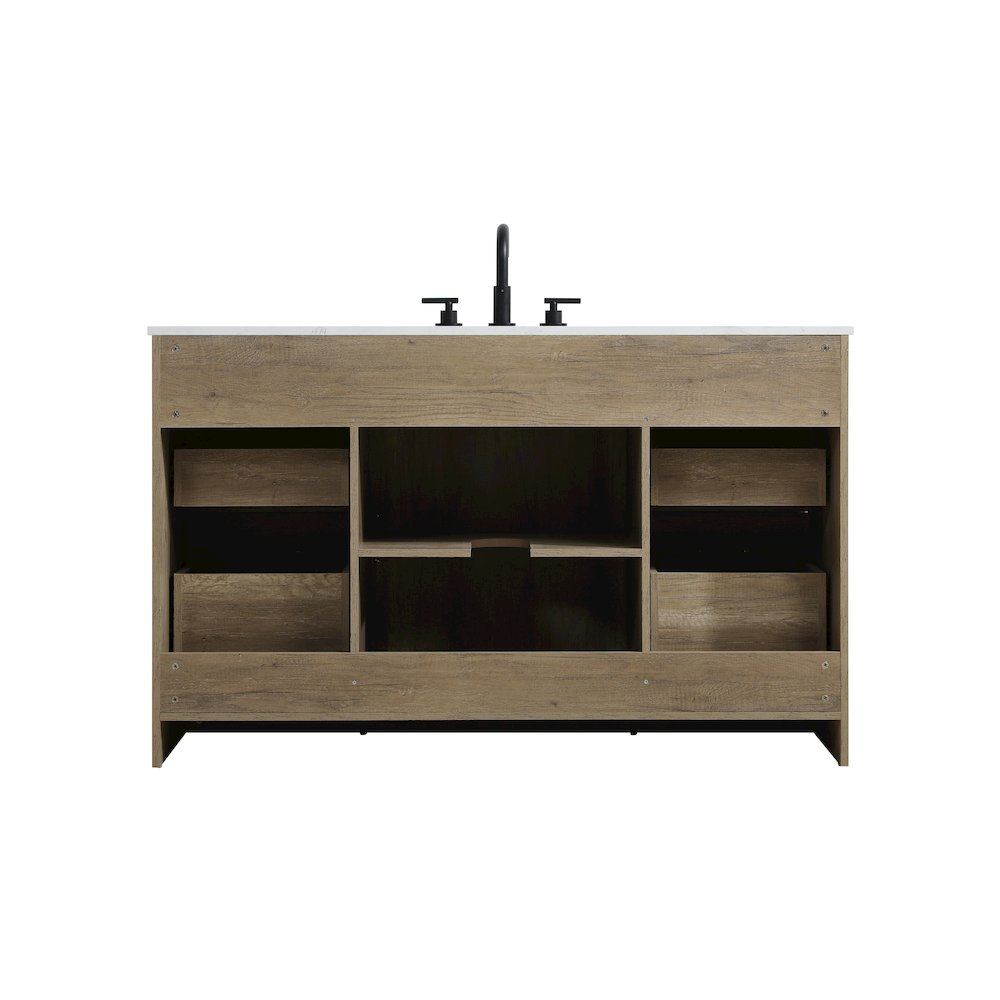 Austin 54 Inch Single Bathroom Vanity In Natural Oak. Picture 14