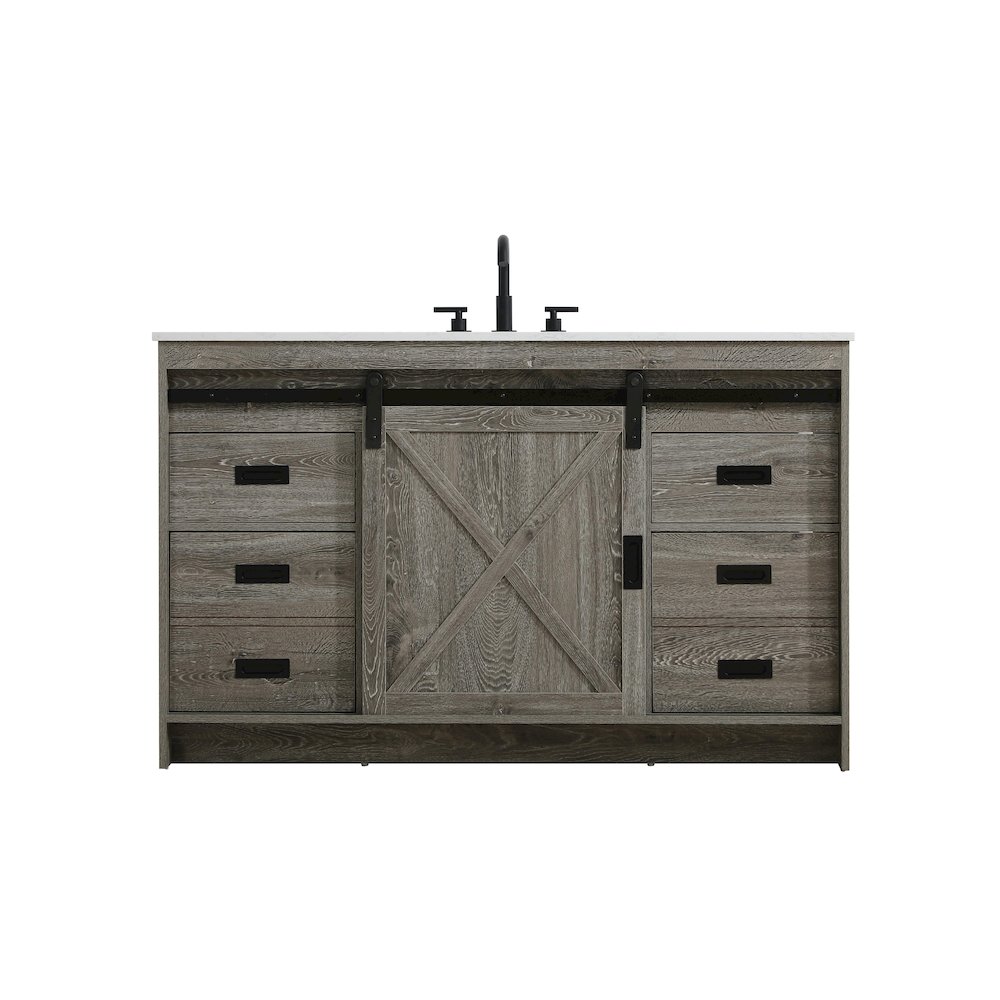 Austin 54 Inch Single Bathroom Vanity In Rustic Grey. Picture 1