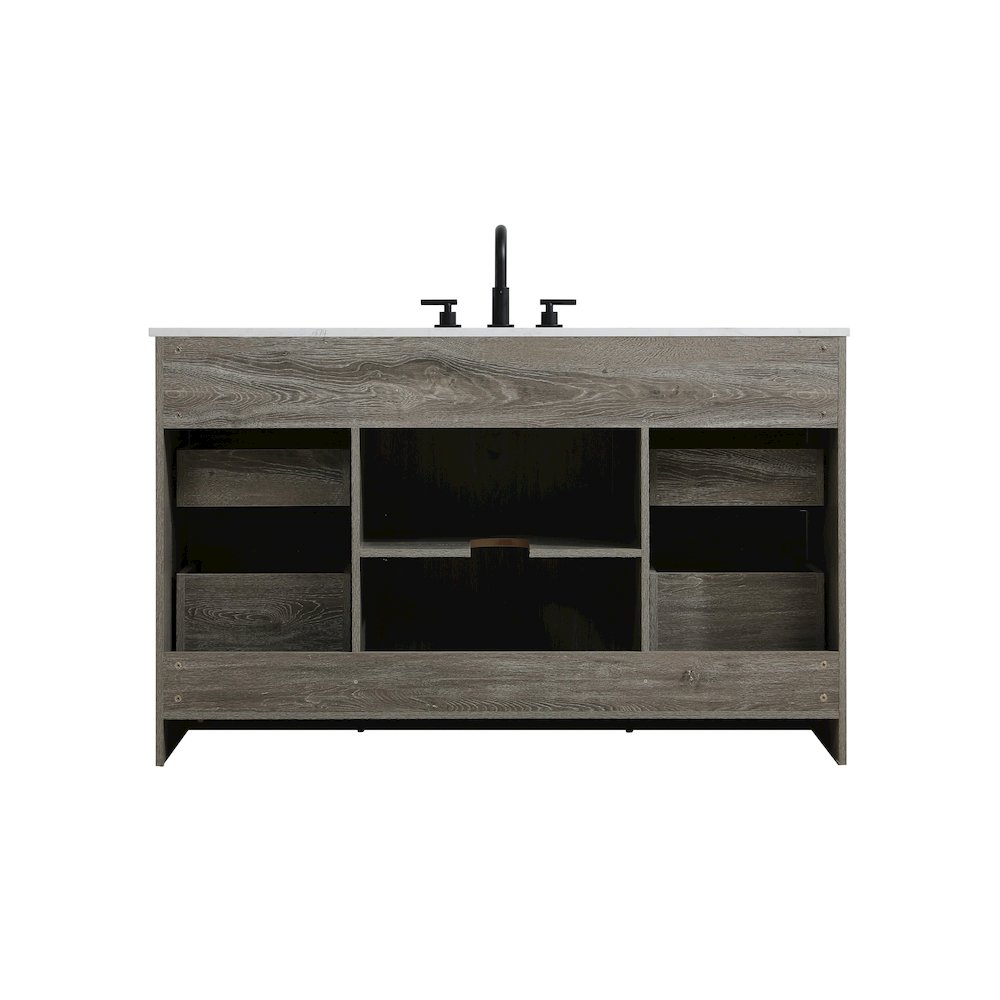 Austin 54 Inch Single Bathroom Vanity In Rustic Grey. Picture 14