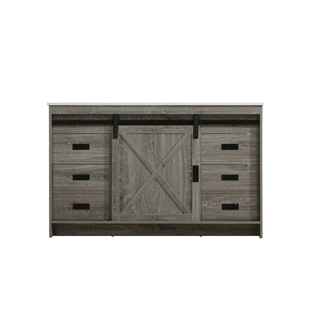 Austin 54 Inch Single Bathroom Vanity In Rustic Grey. Picture 5