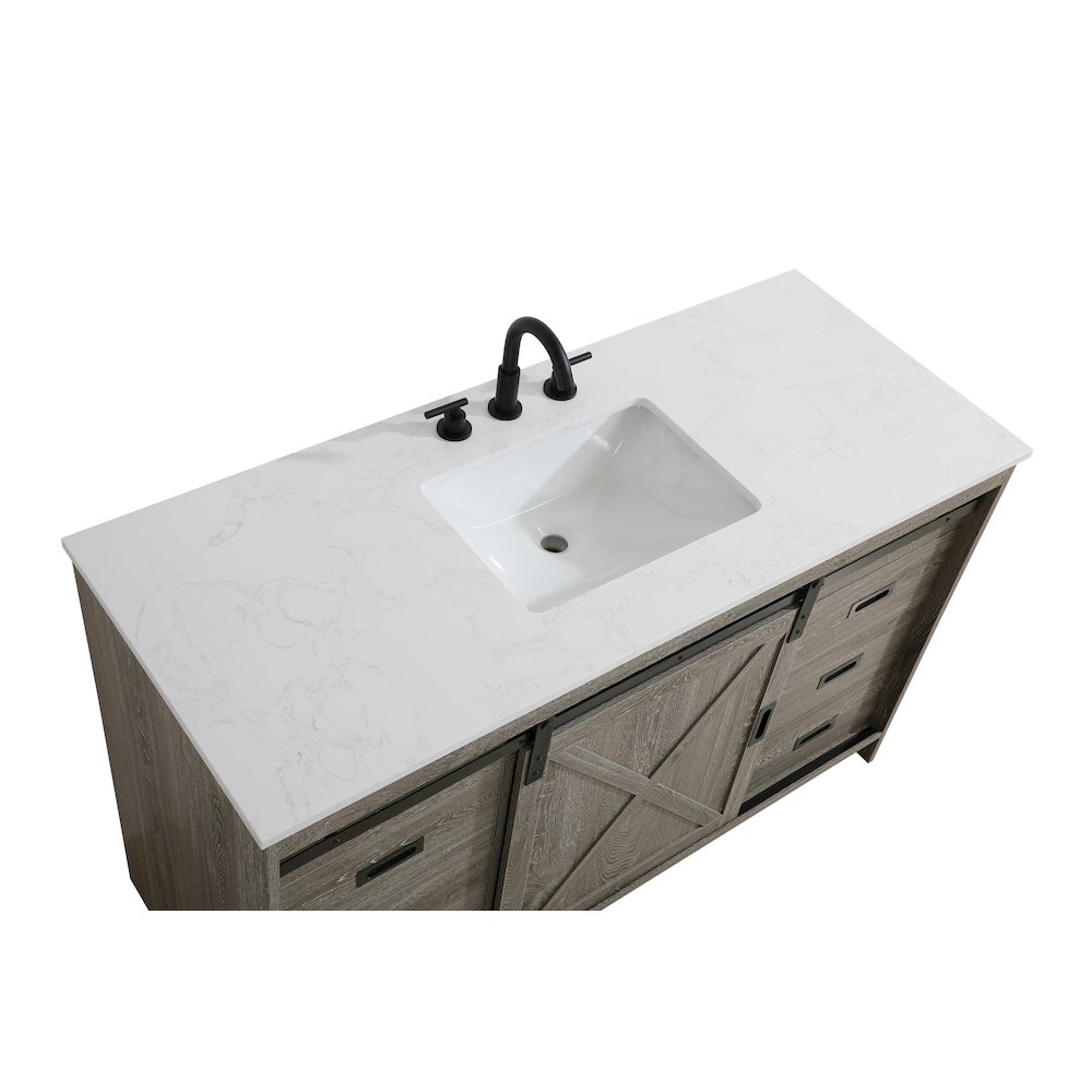 Austin 54 Inch Single Bathroom Vanity In Rustic Grey. Picture 9