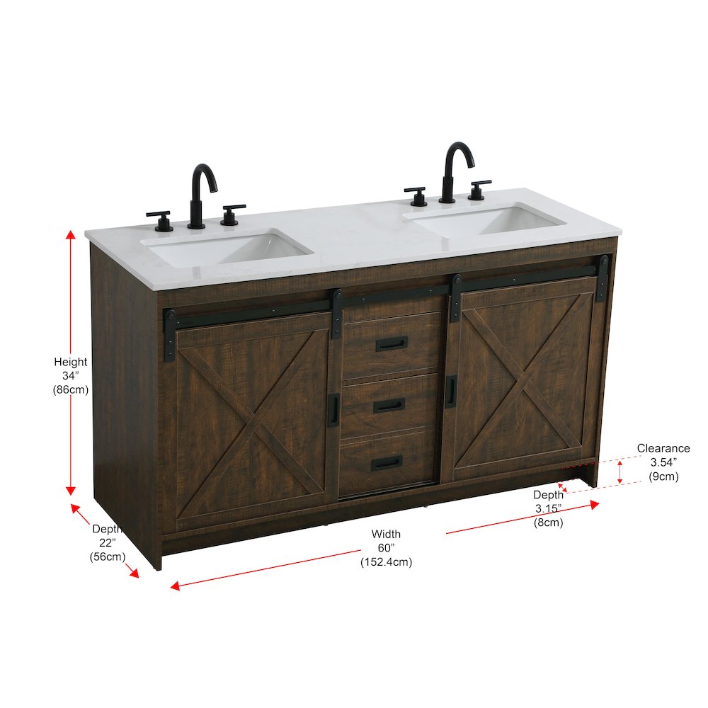 Austin 60 Inch Double Bathroom Vanity In Expresso. Picture 15