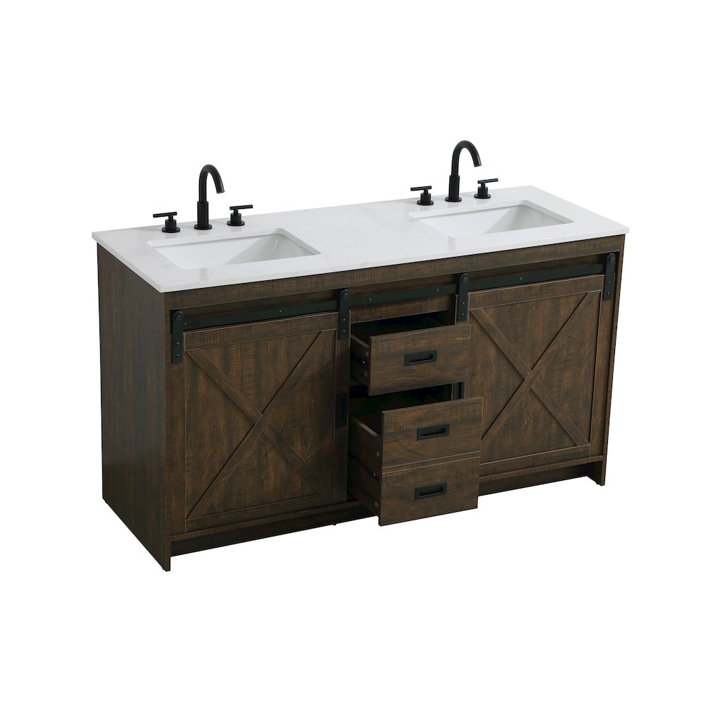 Austin 60 Inch Double Bathroom Vanity In Expresso. Picture 7