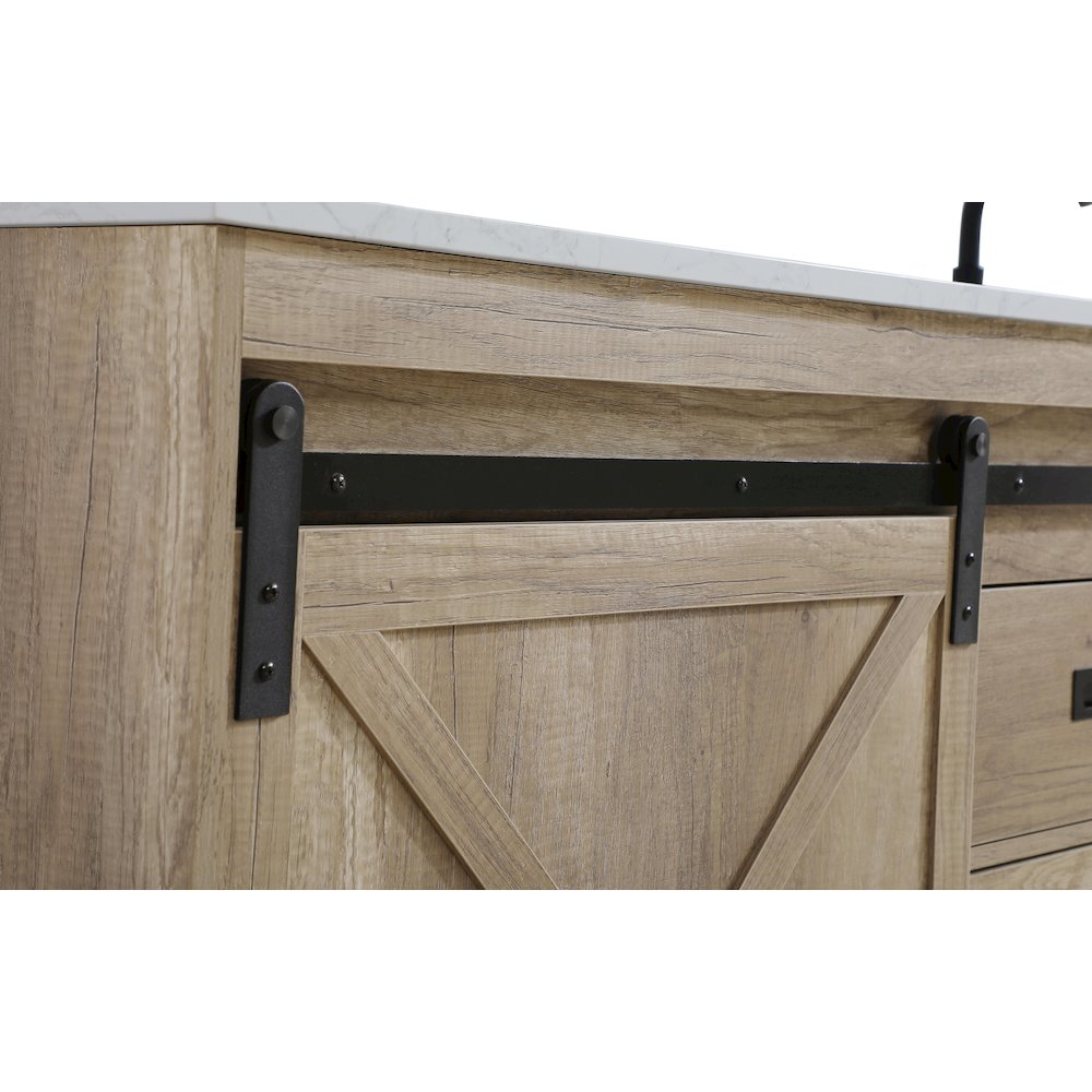Austin 60 Inch Double Bathroom Vanity In Natural Oak. Picture 11