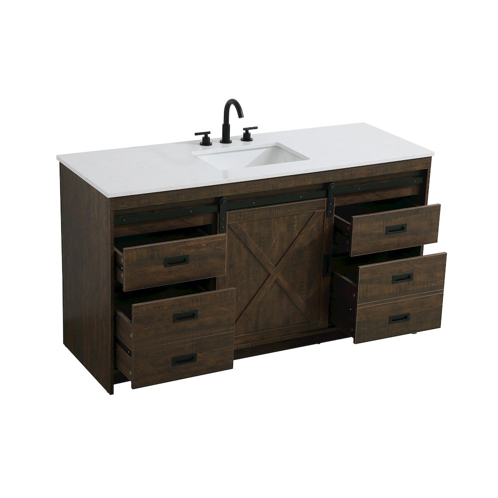 Austin 60 Inch Single Bathroom Vanity In Expresso. Picture 7