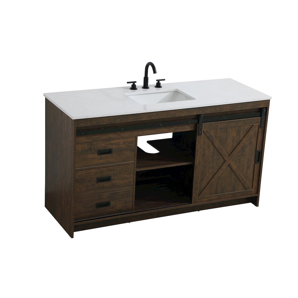 Austin 60 Inch Single Bathroom Vanity In Expresso. Picture 8