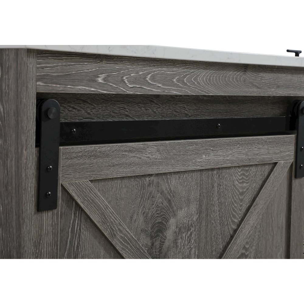 Austin 60 Inch Single Bathroom Vanity In Rustic Grey. Picture 11