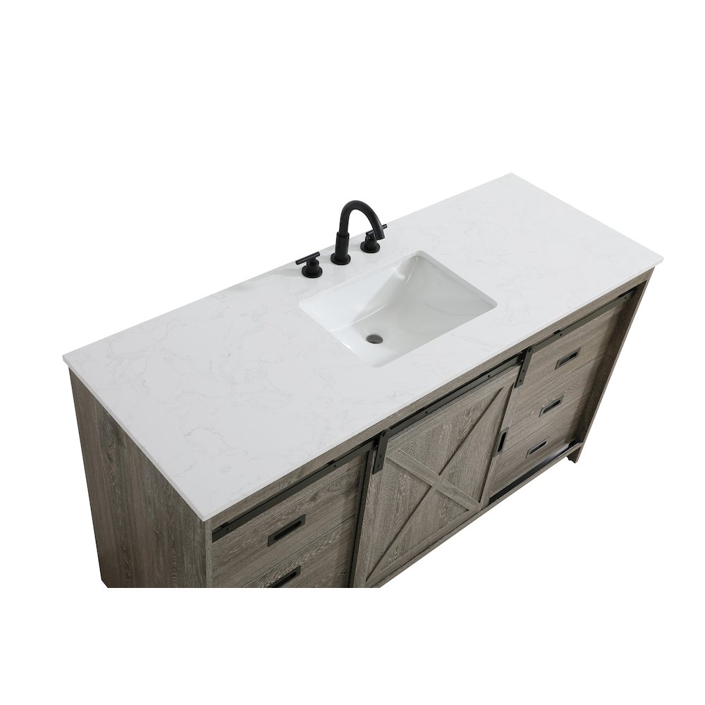 Austin 60 Inch Single Bathroom Vanity In Rustic Grey. Picture 9