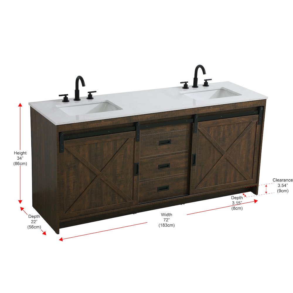 Austin 72 Inch Double Bathroom Vanity In Expresso. Picture 15