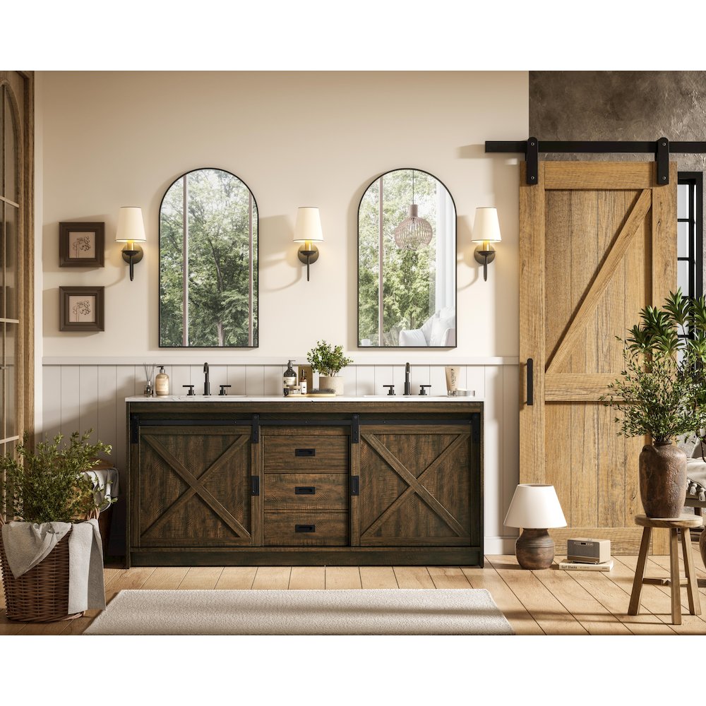 Austin 72 Inch Double Bathroom Vanity In Expresso. Picture 4