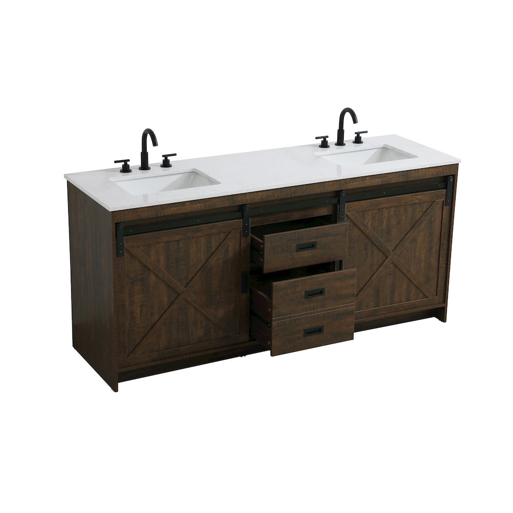 Austin 72 Inch Double Bathroom Vanity In Expresso. Picture 7