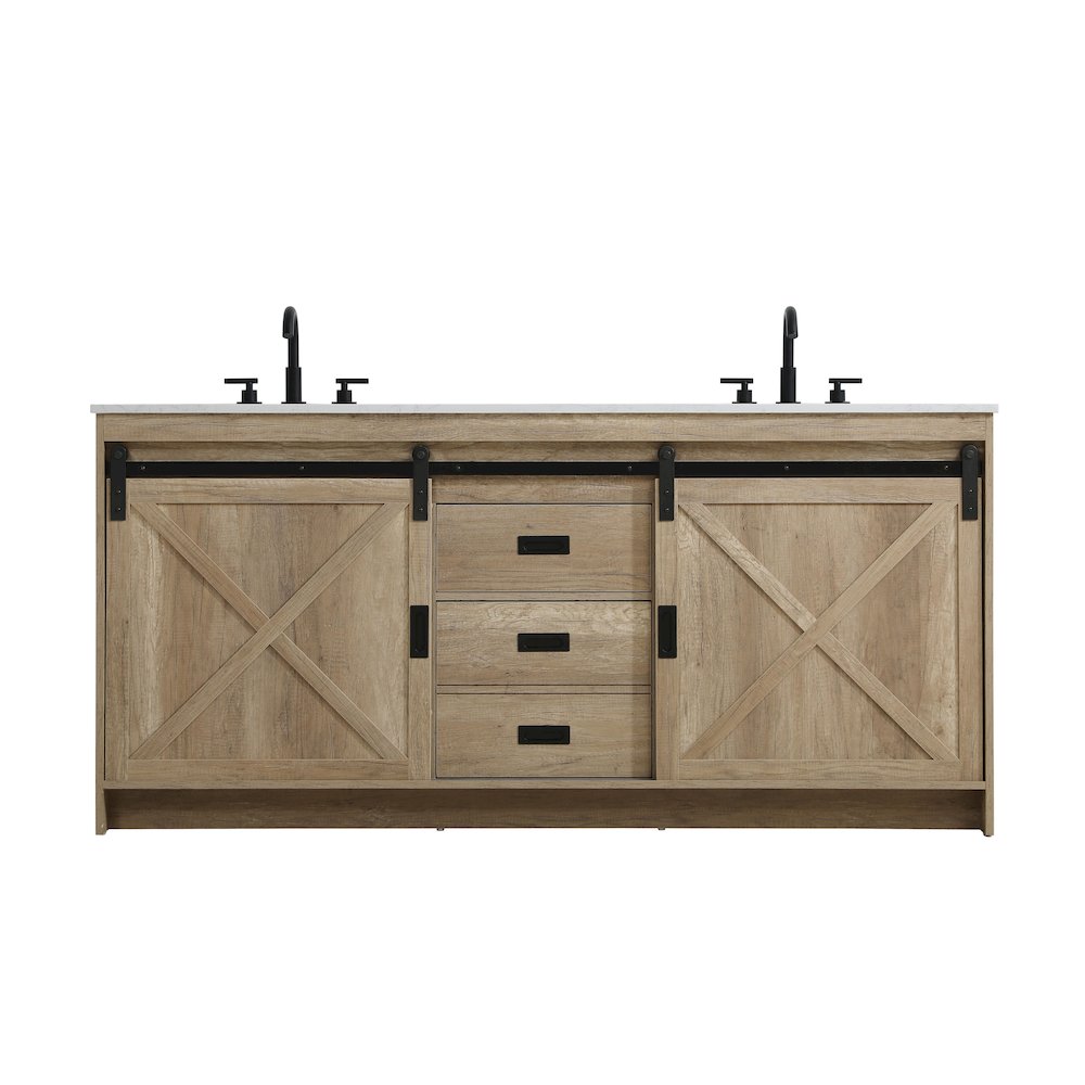 Austin 72 Inch Double Bathroom Vanity In Natural Oak. Picture 1