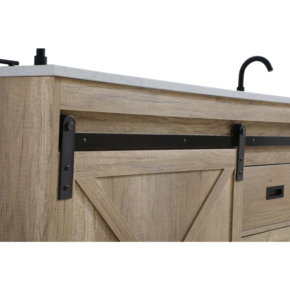Austin 72 Inch Double Bathroom Vanity In Natural Oak. Picture 11