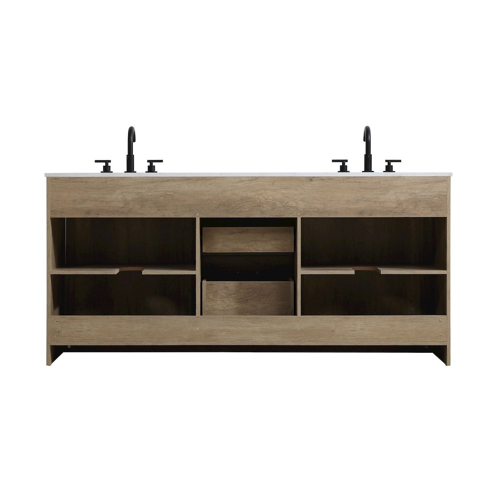 Austin 72 Inch Double Bathroom Vanity In Natural Oak. Picture 14