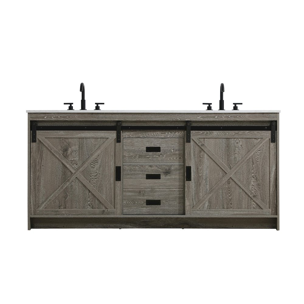 Austin 72 Inch Double Bathroom Vanity In Rustic Grey. Picture 1