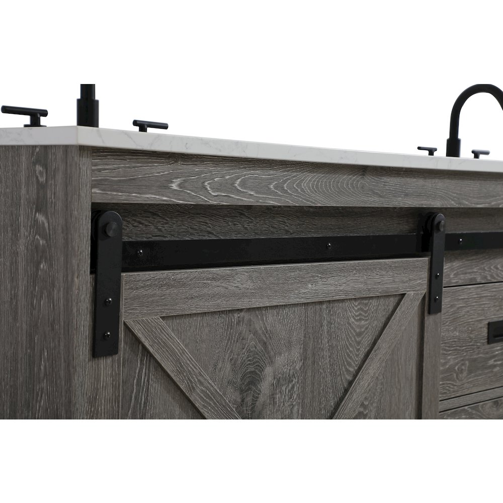 Austin 72 Inch Double Bathroom Vanity In Rustic Grey. Picture 11