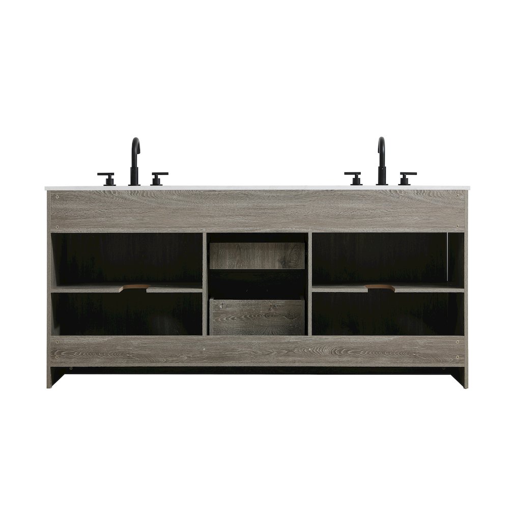Austin 72 Inch Double Bathroom Vanity In Rustic Grey. Picture 14
