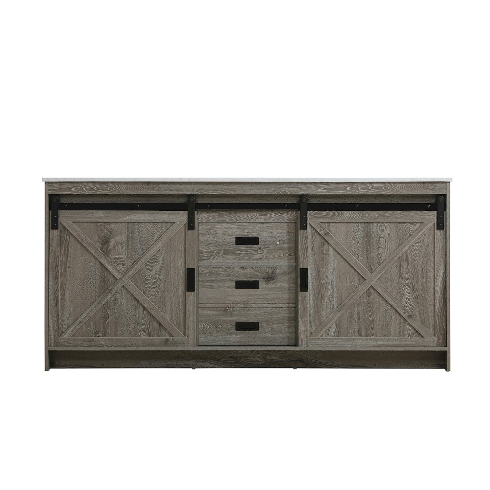 Austin 72 Inch Double Bathroom Vanity In Rustic Grey. Picture 5