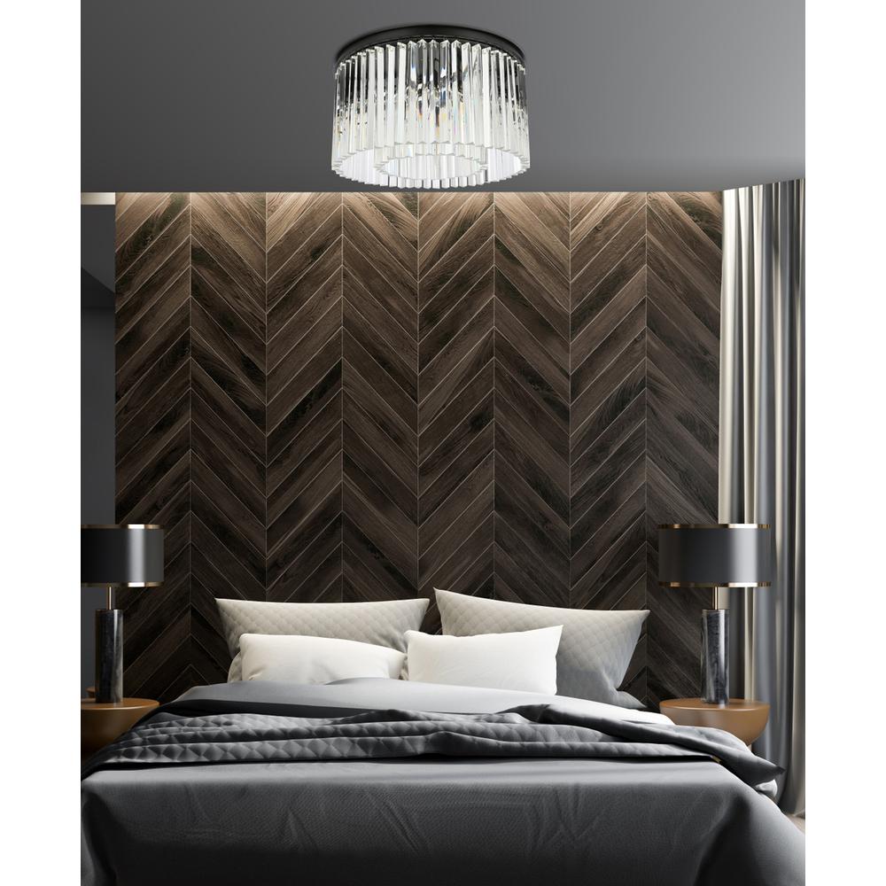 Sydney 8 light Matte Black Flush Mount Clear Royal Cut Crystal. Picture 8
