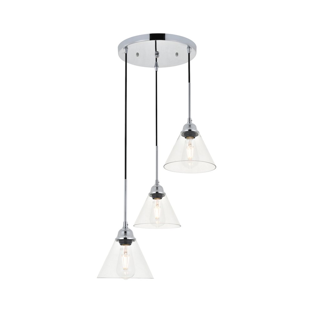 Histoire 3 Light Chrome Pendant. Picture 4