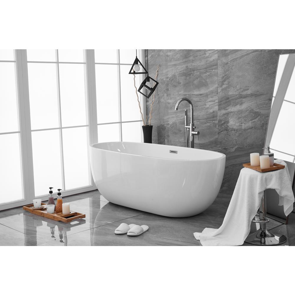 67 inch soaking roll top bathtub in glossy white. Picture 2