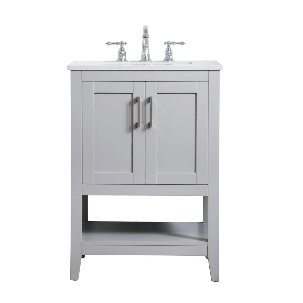 24 inch Single Bathroom Vanity in Grey. Picture 1
