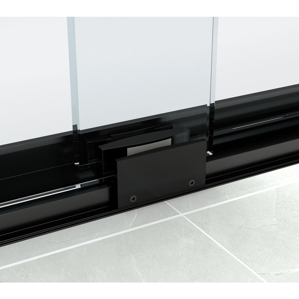 Semi-frameless shower door 48 x 76 Matte Black. Picture 9