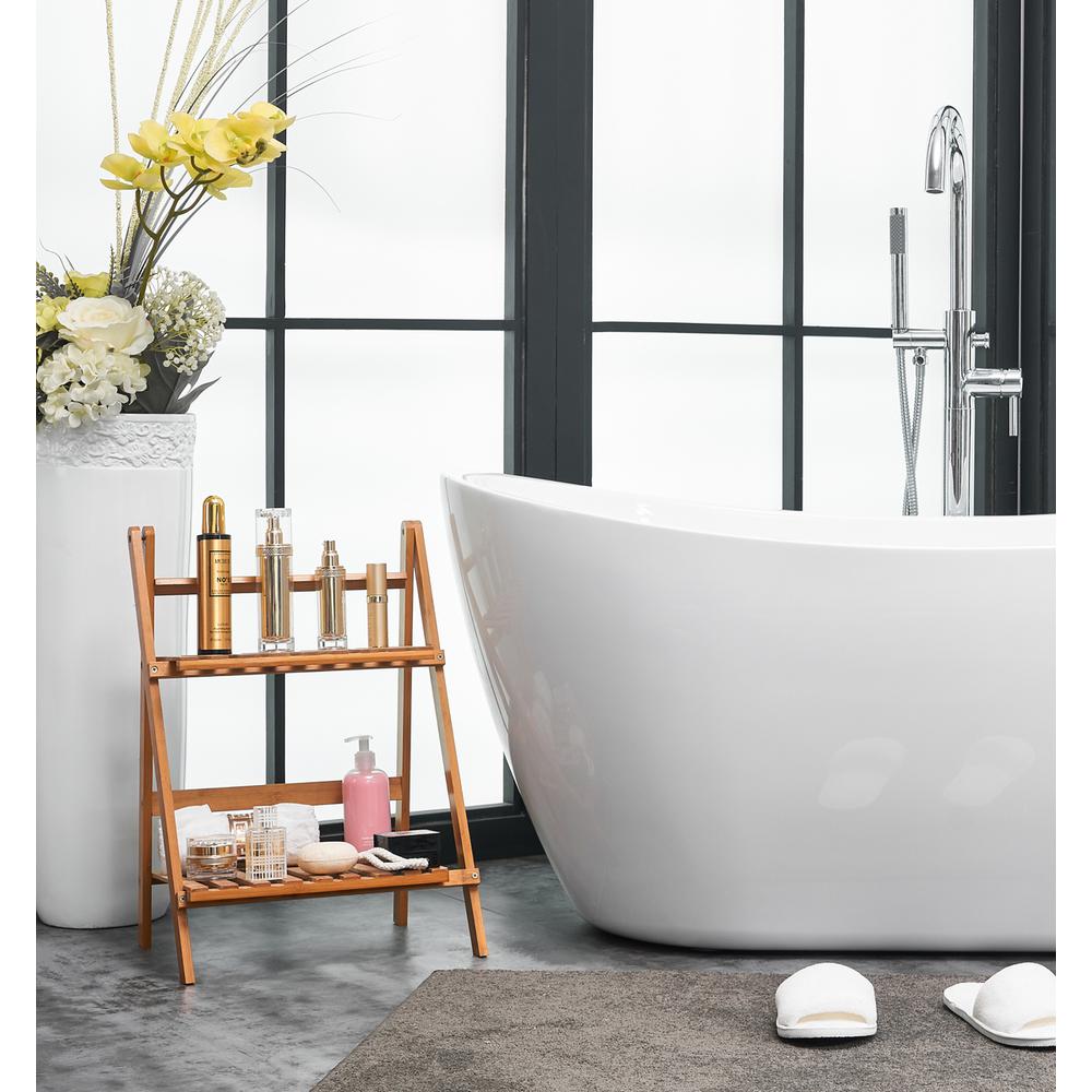 54 inch soaking double slipper bathtub in glossy white. Picture 5