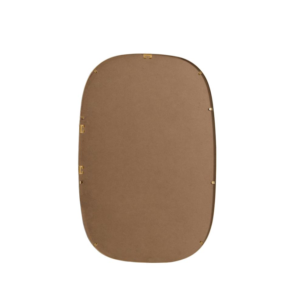 Metal Frame Oval Mirror 24x36 Inch in Brass. Picture 10
