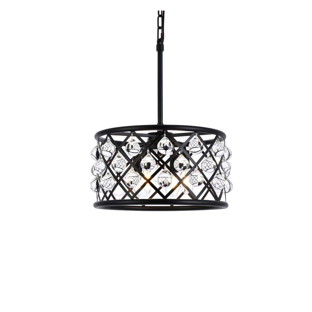 Madison 4 light Matte Black Pendant Clear Royal Cut Crystal. Picture 2