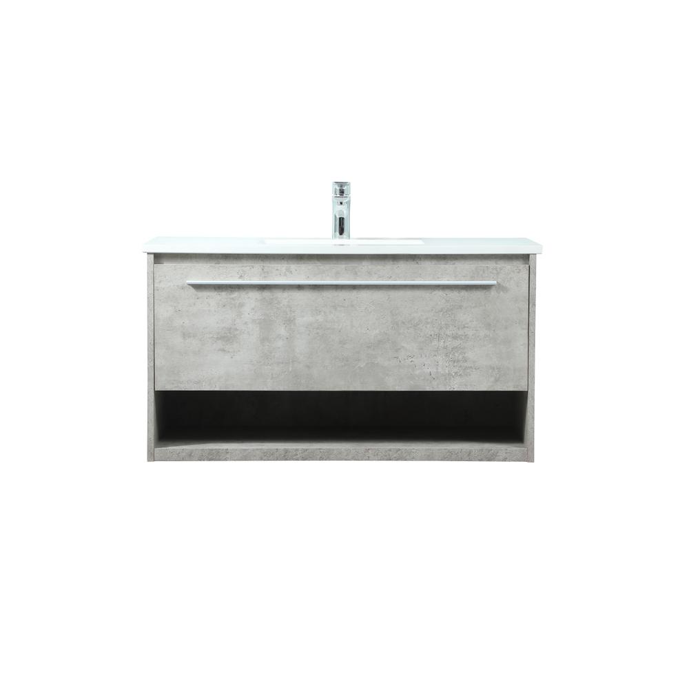 36 inch Single bathroom vanity in concrete grey. Picture 1