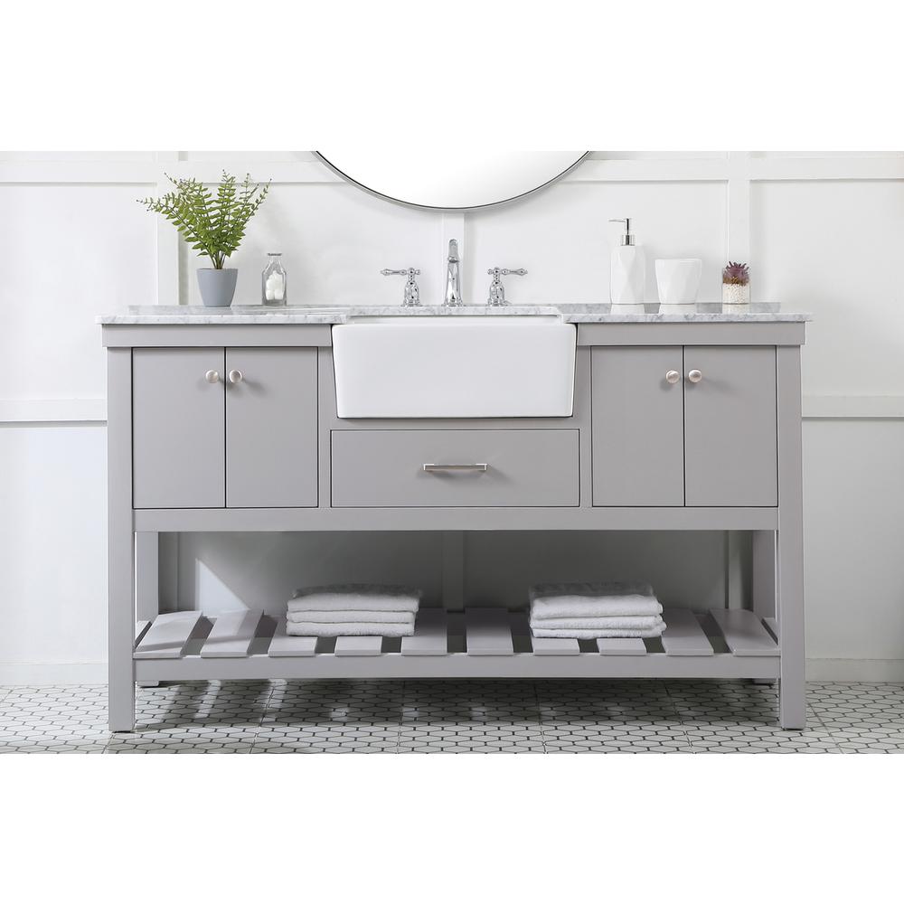 60 inch Single bathroom vanity in grey. Picture 14