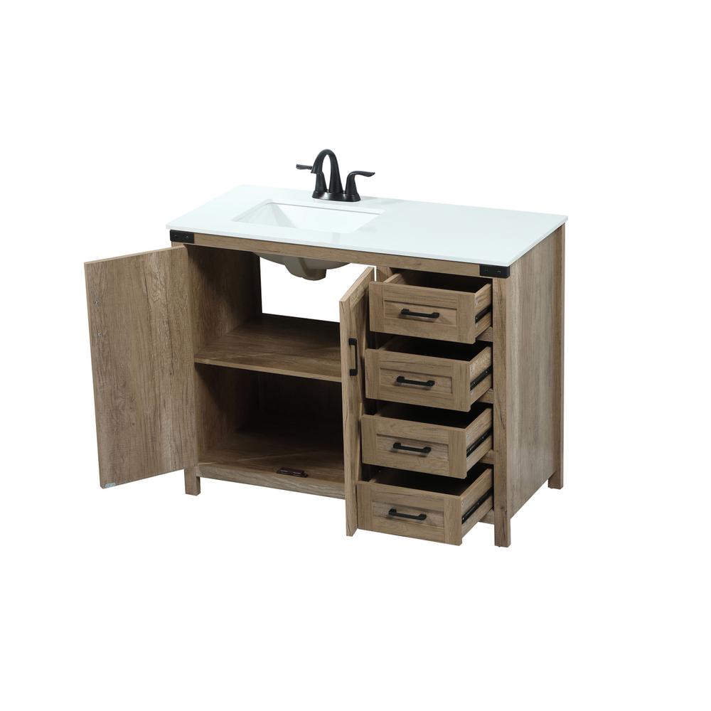 42 inch Single bathroom vanity in natural oak. Picture 9