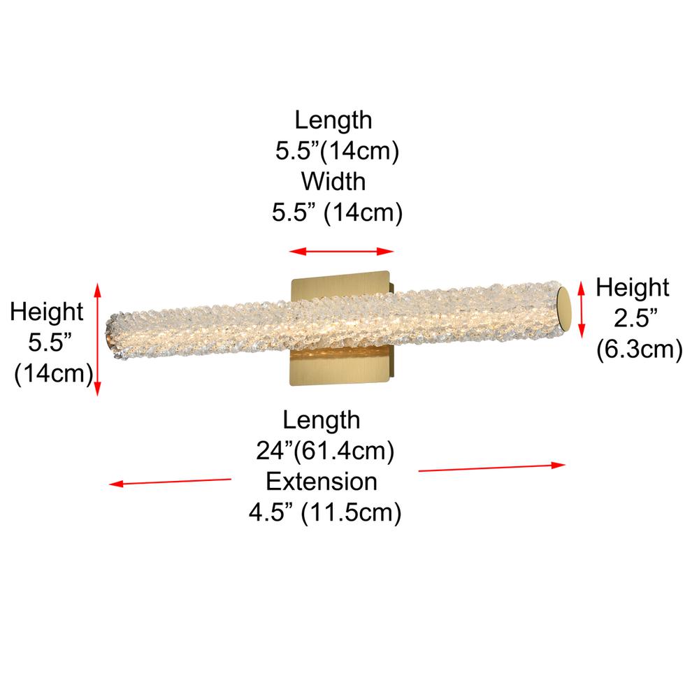 Bowen 24 inch Adjustable LED Wall Sconce in Satin Gold. Picture 9