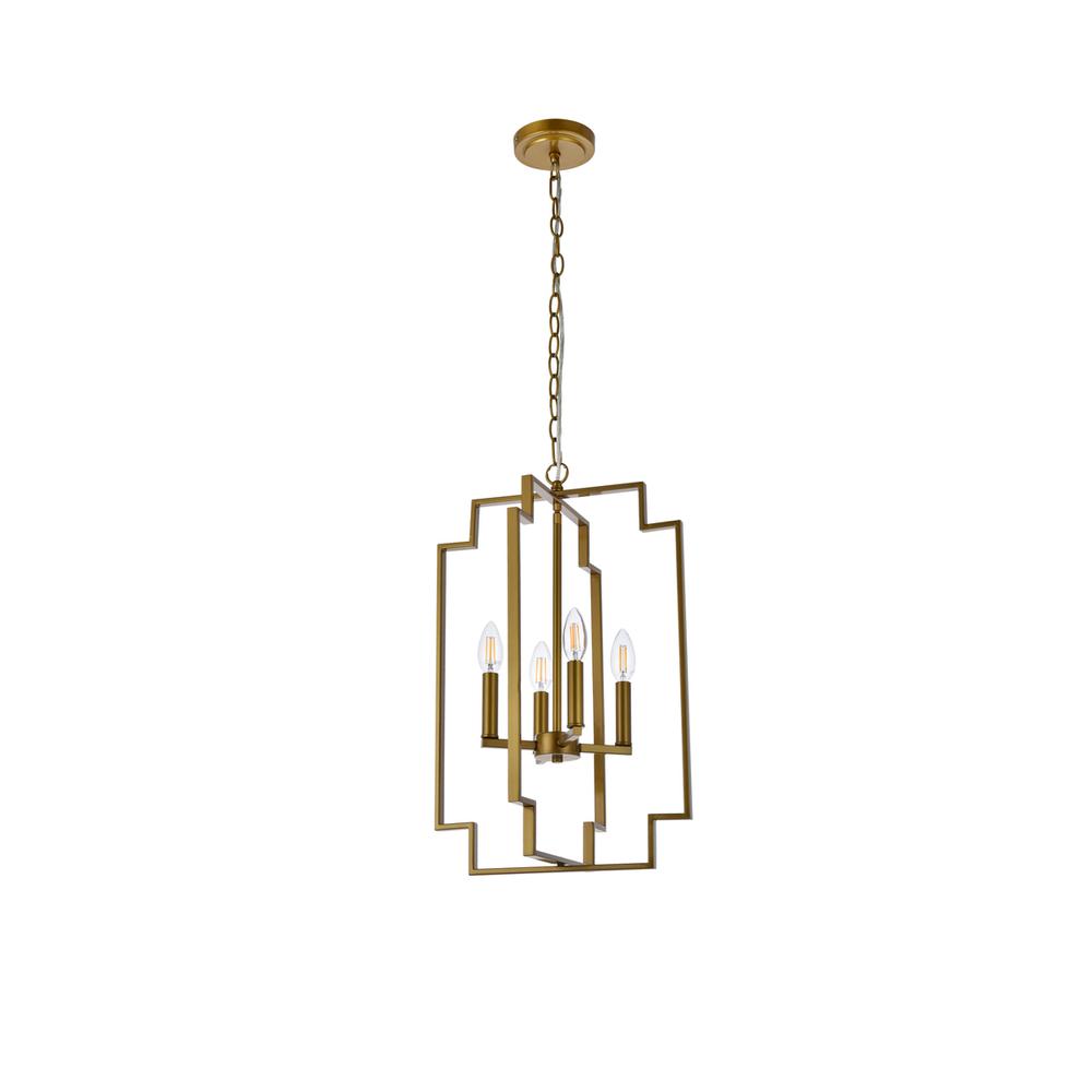 Rosenfeld 4 lights pendant in brass. Picture 6